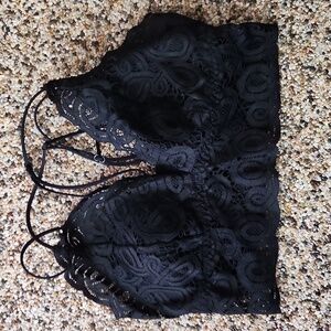 PINK Victoria's Secret black lace bralette, size large